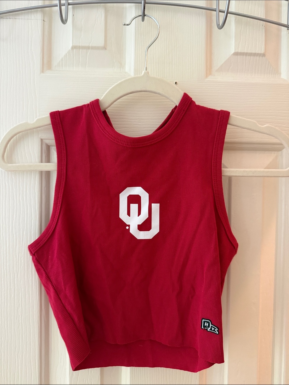 Oklahoma Sooners Red Crop Tank with OU Logo